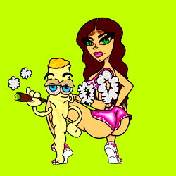 Fun, Flirty Illustration of OnlyFans Model in Florida