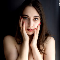 A young woman in a striking pose.