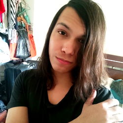 Stylish Model with Long Hair