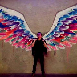Vibrant Angel-Inspired Mural