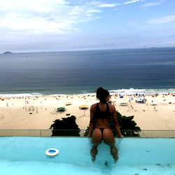 Serene Beach Vista with Model - U97583982