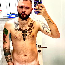 Fully-Tatted Man's OnlyFans Photoshoot