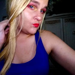 Beautifully Dressed Woman with Red Lipstick