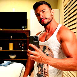 Fitness Model Posing in a Hotel Room