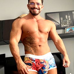 Onlyfans Model with Superhero-Themed Underwear