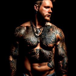 Axel Blaze Tattooed Muscular Man
