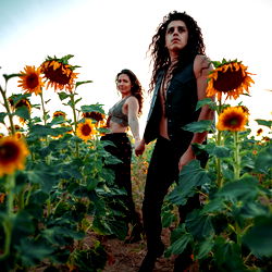 Austin Arreguín in a Field of Sunflowers