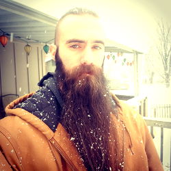 Bearded Man from Missouri Posting in the Snow