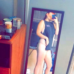 Model Jay in a Full Mirror Selfie