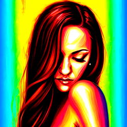 Vivid and Colorful Illustration of a Woman