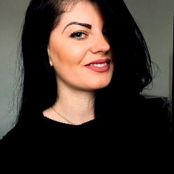 Stylish Young Woman with Dark Hair and a Bright Smile, 20s