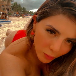 Model Abiileed in Swimwear on Beach