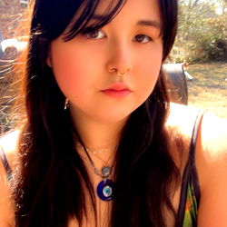 Female model with long dark hair