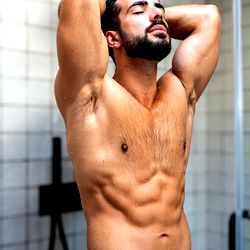 Mike, OnlyFans Model, Flexing in Bathroom