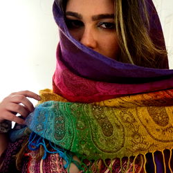 Vibrant Rainbow Scarf Style