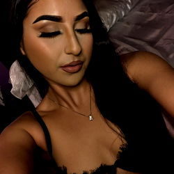 Model in Lingerie Posing for Selfie