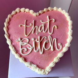 Adorable Cake With Pink Heart and Message