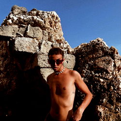 Albert, a Fitness Model, Posing at the Beach