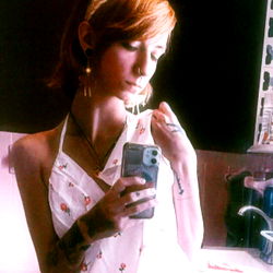 Fashionable Person in Floral Dress