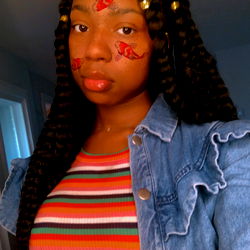 Fashionable Female with Trendy Outfit and Facepaint