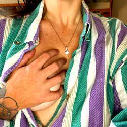 Tattooed Model in Striped Shirt