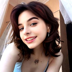 Cute young woman posing for selfie