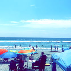 A relaxing beach scene on a clear day