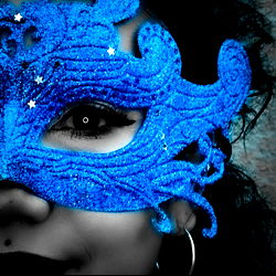 Vivid Blue Carnival Mask - Agnes, Brasil