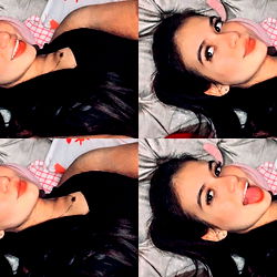 Model Sharing Selfie Moments in Four Photos