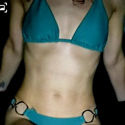 Model in Blue Bikini