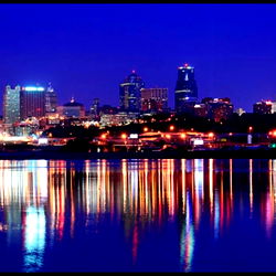 Vibrant Kansas City Skyline at Dusk