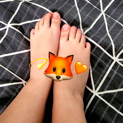 Ankle tattoo of a fox with angel wings