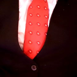 Stylish Red Tie on Man in Suit