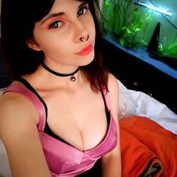 Celeste's Pink and Purple Body Suit Photoshoot