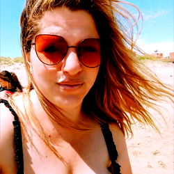 Woman in a bikini at the beach