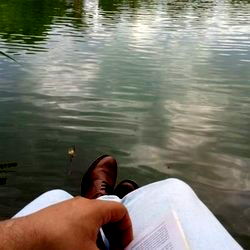 A Serene Reading Moment by the Lake