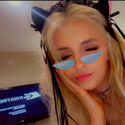 Blonde Adult Female Wearing Cat Ears