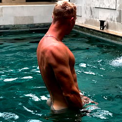 Model Posing in Swimming Pool