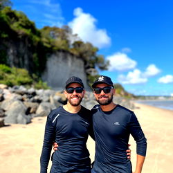 Friends on a Beach Getaway in Brazil