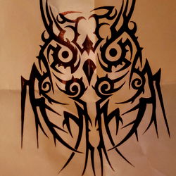Owl Tattoo Design with Tribal Style