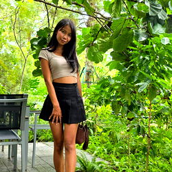 Wawa in a Lush Garden, Embracing Her Natural Beauty