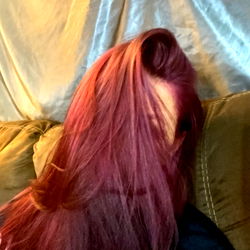 Person with Long Hair and Purple Color