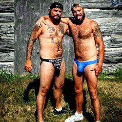 A Hilarious Scene of Two Men in the Mood for a Photoshoot