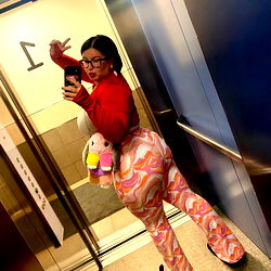 Anna in Playful Pink Flamingo Jumpsuit