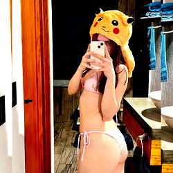 OnlyFans Model Andy in a Playful Pikachu Hoodie at Home