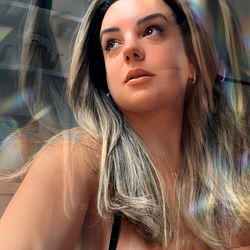 Beautiful Blonde Woman with Glowing Skin