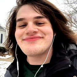 Cute Human Man in Winter