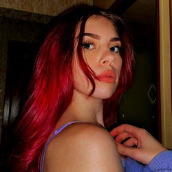 Lenckys | Alluring Red Hair and Bold Purple Top