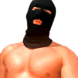 OnlyFans Model Ares Posing in a Black Mask