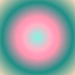 Stylized Artwork with Pink and Blue Circles